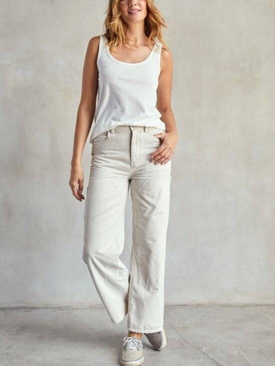 Outerknown Pants - Outerknown Smith Organic Cotton Cord Utility Pants Straight Leg cream Sz 28